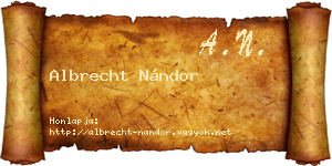 Albrecht Nándor névjegykártya